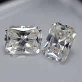 7.02 Carat Moissanite Gemstone 10x8 MM VVS1 D Color Pair Radiant Cut CERTIFIED
